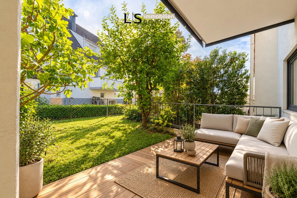 Terrasse + Garten (KI-Visualisierung)