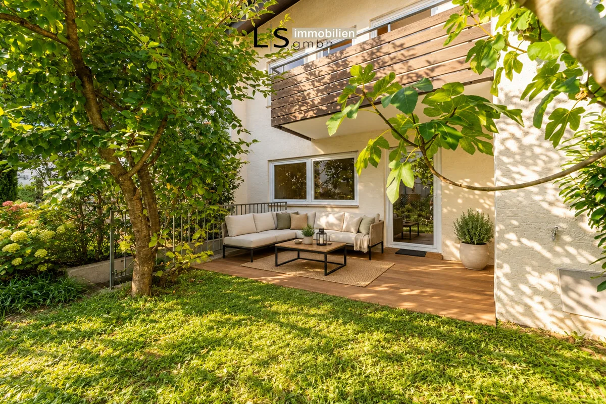 Terrasse + Garten (KI-Visualisierung)