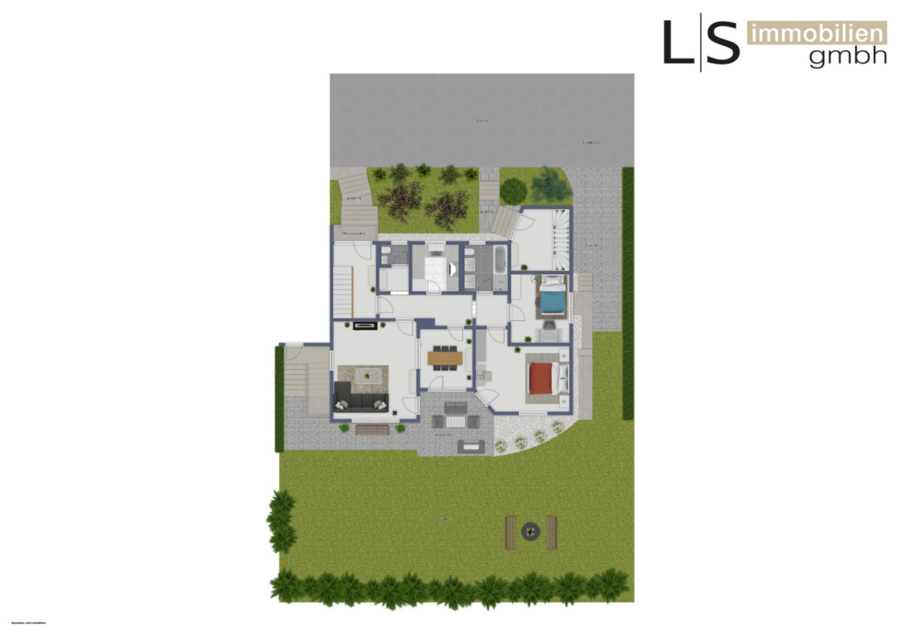 Grundriss mit Garten
