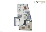 Grundriss - Exklusive 3,5-Zimmer-Wohnung mit XXL-Terrasse, hochwertiger EBK & 2 Kfz-Stellplätzen in guter Lage!